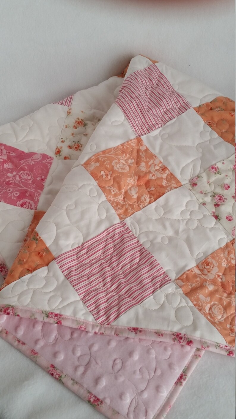 Handmade Custom Baby Blanket Minky Patchwork Baby Quilt Etsy
