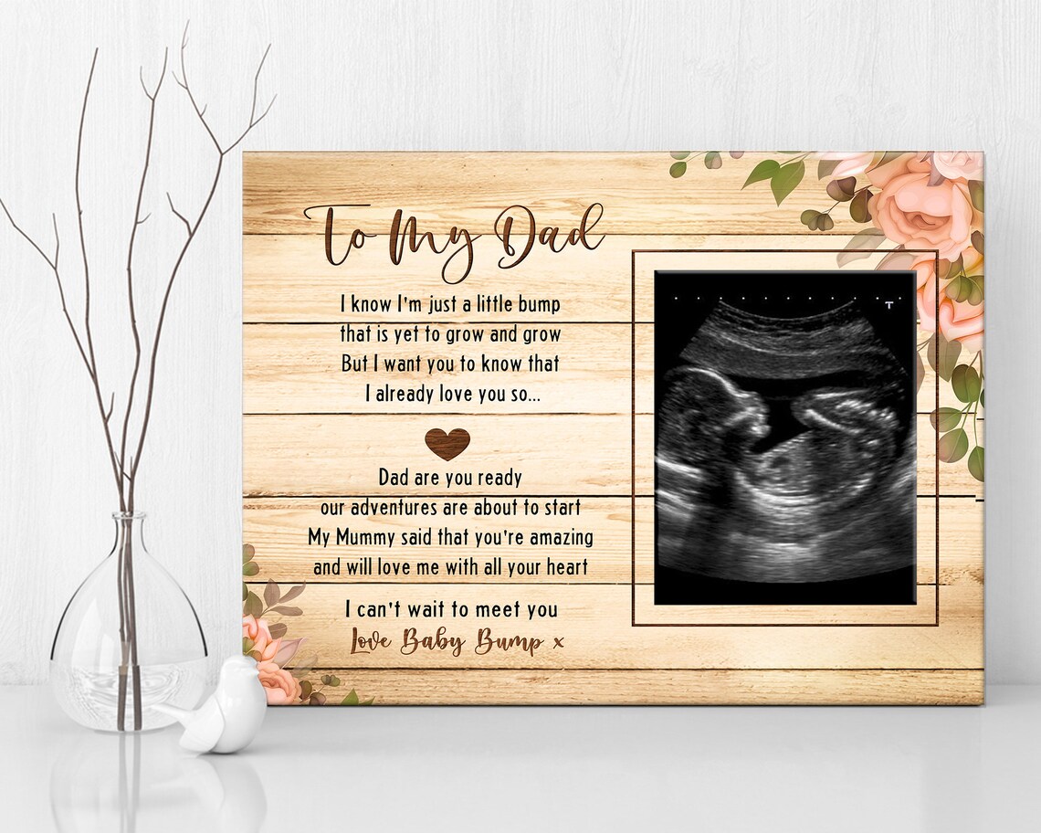 Personalized New Dad Gift Canvas Custom Ultrasound Photo Art Etsy