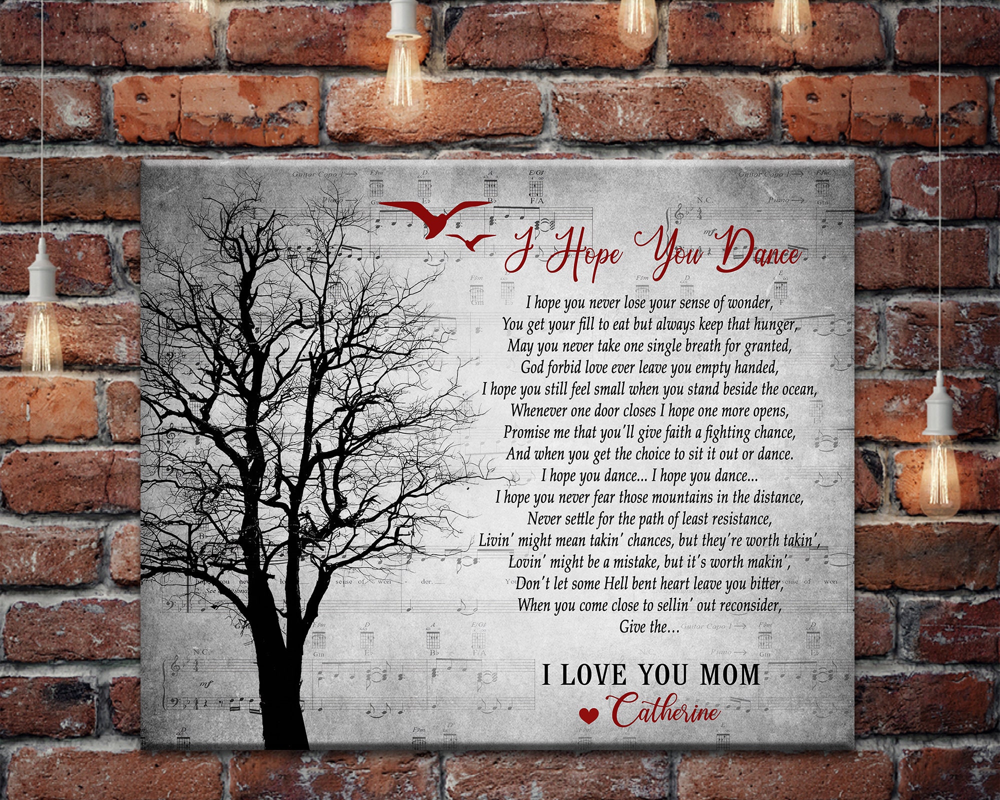 Personalized Song Lyrics Canvas I Hope You Dance Song Lyrics Etsy
