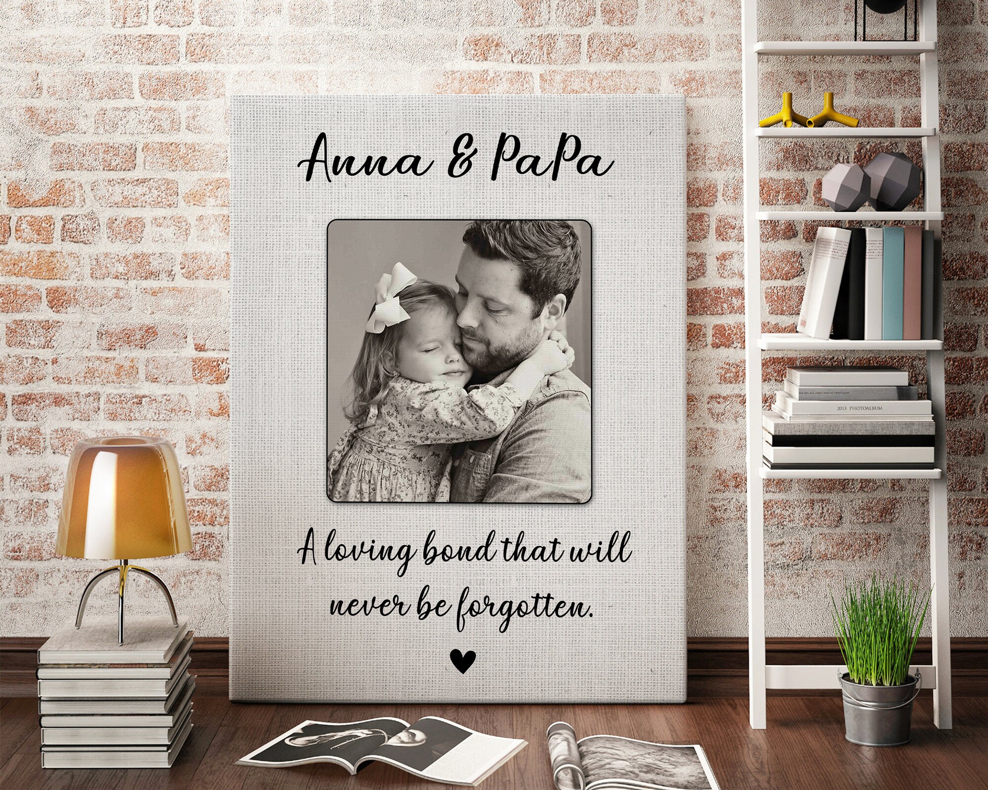 Personalized Dad And Daughter Art Canvas Custom Fatherhood Etsy