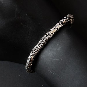 Men&#39;s Bali Silver Bracelet with Dragon Bone and Wheat Combination Motif, Men&#39;s Bracelet, Gifts for Him