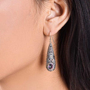 Mystic Quartz Sterling  Silver Earrings for Women, Bali Silver Jewelry