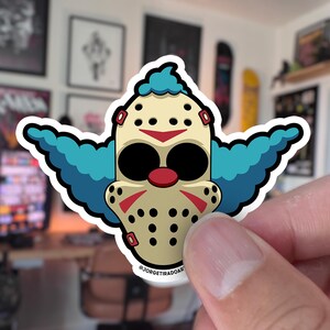Kamp Krystal Lake Vinyl Sticker: Simpsons Krusty the Clown, Friday the 13th
