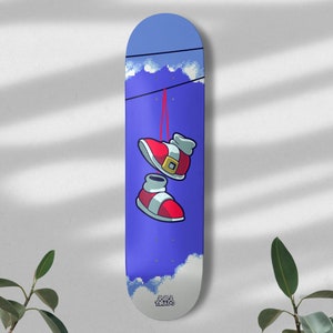 Sonic The Sneakerhead Skateboard Deck | Sonic The Hedgehog Skateboard Deck | Retro Gaming Skateboard Deck | Videogames Skateboard Deck