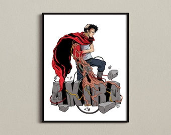 | d’impression d’art Akira 8x 10 Giclee Impressions | Akira Prints | | d’estampes d’art cyberpunk | de Fan Art Tetsuo Impressions d’anime