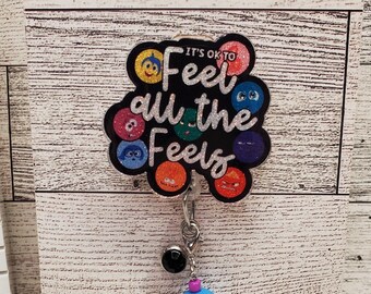 Feel All the Feels Badge Reel: Mental Health ID Badge Holder
