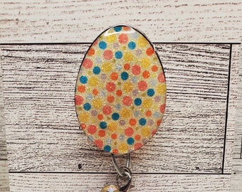 Easter Egg Badge Reel: Glitter Spring ID Badge