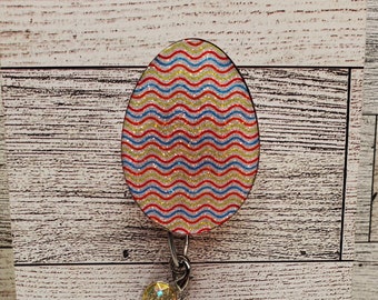 Easter Egg Badge Reel: Glitter Spring ID Holder