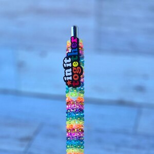Pride rhinestone pen, Rainbow rhinestone pen, custom gel pen, rhinestone pen, Pride pen, Love is love, LGBTQ pen, All in it together