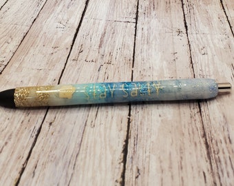 Beach Glitter Pen: Custom 'Stay Salty' Ink Joy Gel Pen
