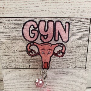 Gynocology Badge Reel, ID badge reel, badge holder, uterus badge reel, reproductive health badge reel, women&#39;s health nurse badge reel