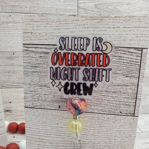 Sleep is overrated Badge Reel, ID badge reel, nurse badge reel, badge reel, badge holder, night shift badge reel, overnight shift badge reel