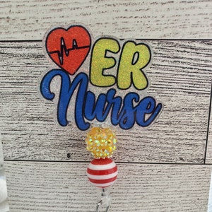 ER Nurse Badge Reel, ID badge reel, nurse badge reel, badge reel, badge holder, medical badge reel, hospital badge reel, emergency room