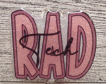 Rad Tech Badge Reel: Glitter ID Badge Holder