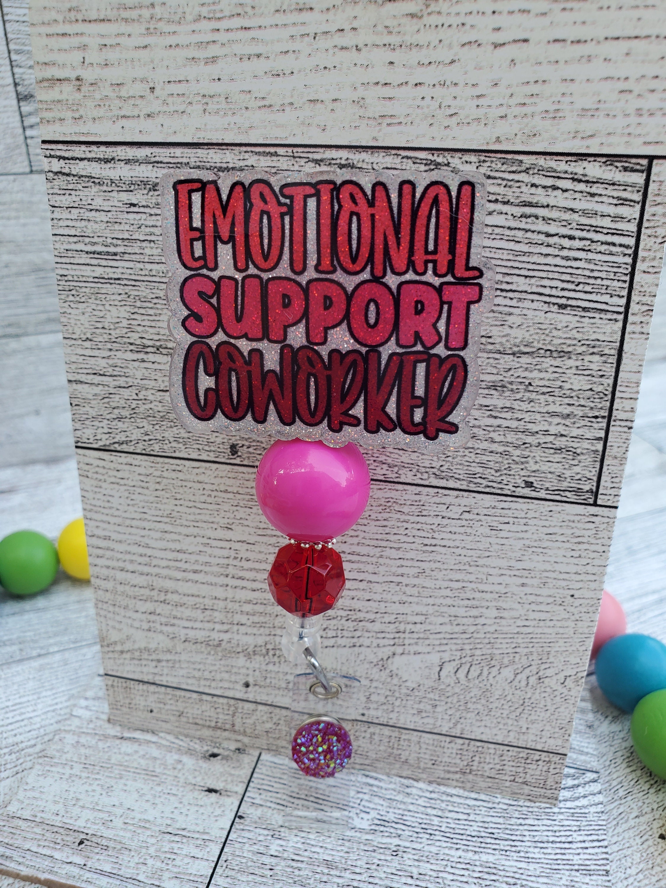 Emotional Support Coworker Badge Topper – pinkydoodledesigns