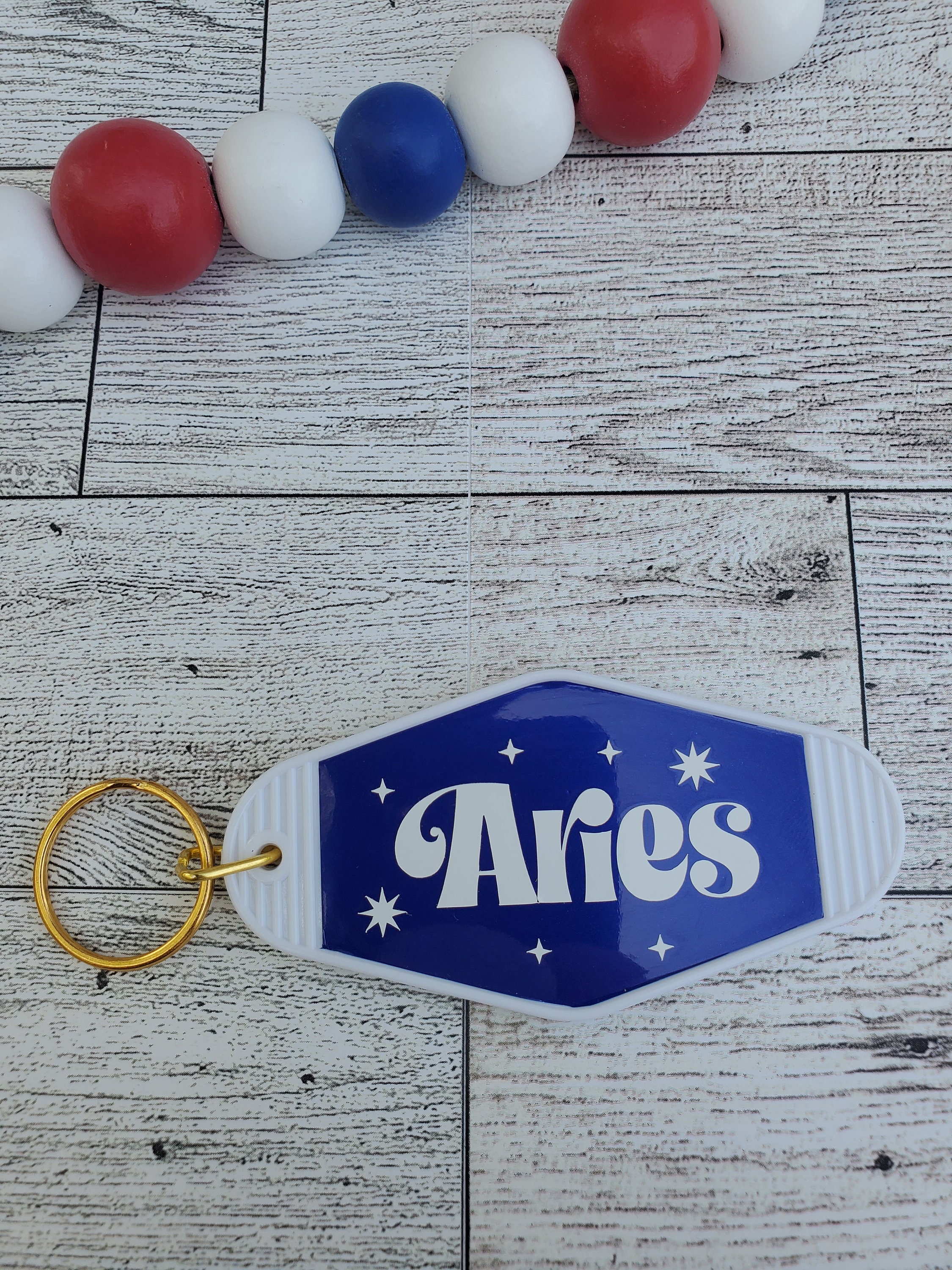 Motel Keychain, Zodiac Keychain, Bag Tag, Key Ring, Zodiac