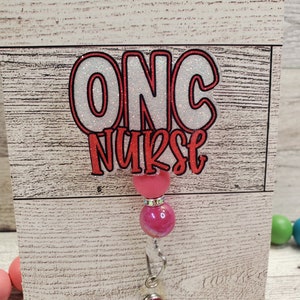 ONC nurse Badge Reel, ID badge reel, badge reel, badge holder, oncology nurse badge reel, cancer badge reel, nurse badge reel