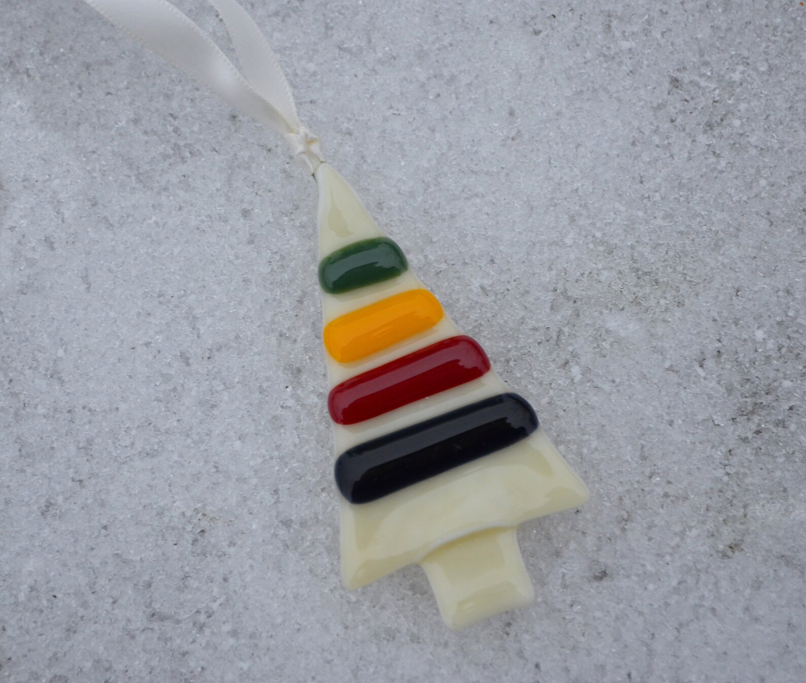 Hudson Bay Inspired Tree Ornament Fused Glass Ornament HBC Etsy