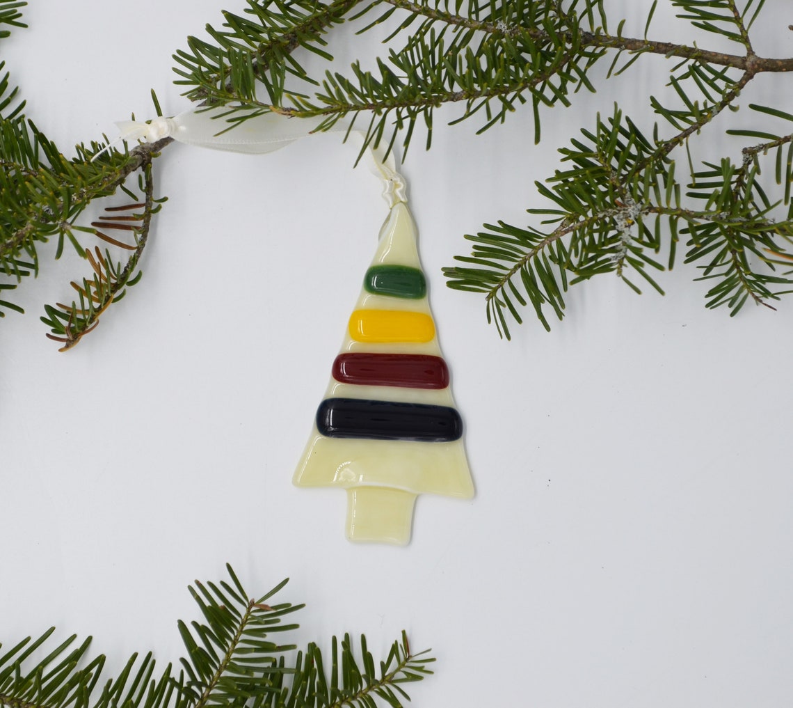 Hudson Bay Inspired Tree Ornament Fused Glass Ornament HBC Etsy