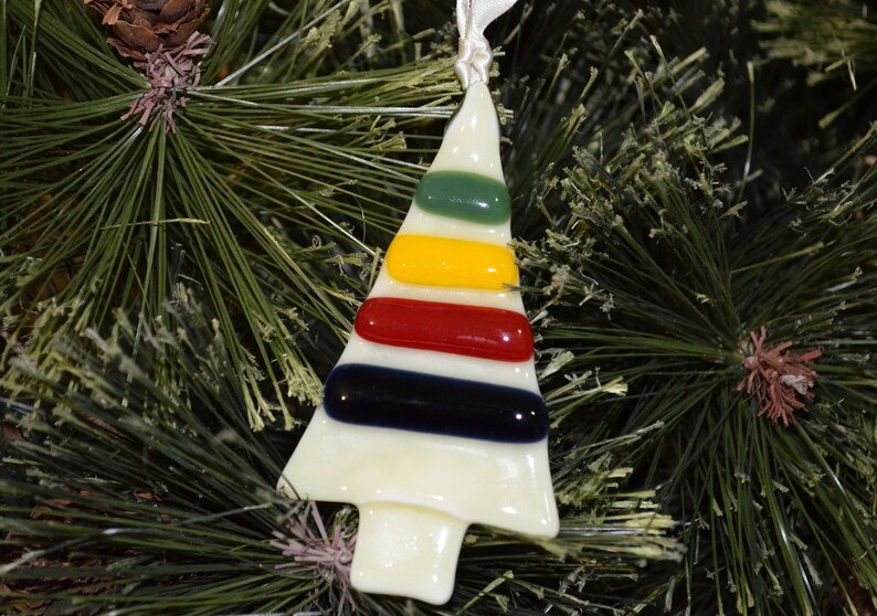 Hudson Bay Inspired Tree Ornament Fused Glass Ornament HBC Etsy