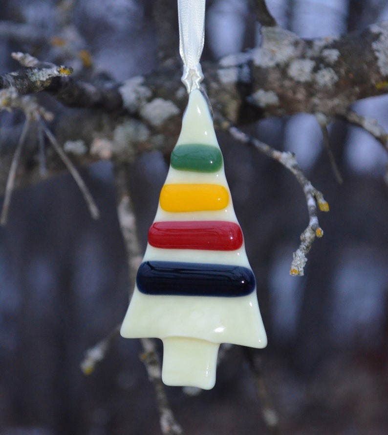 Hudson Bay Inspired Tree Ornament Fused Glass Ornament HBC Etsy