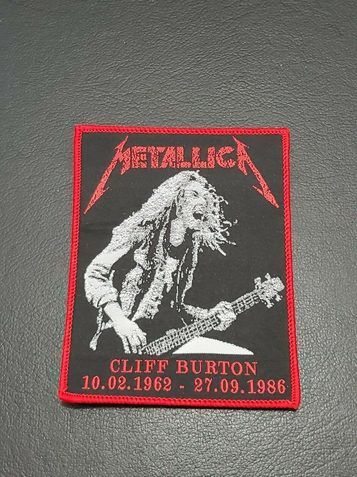 Metallica Tribute Woven Patch - Cliff Burton Commemorative Embroidered Rock Punk Patch for Denim Jackets, Backpacks, and Heavy Metal Fans.