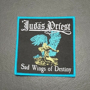 Judas Priest &#39;Sad Wings Of Destiny&#39; Patch - Embroidered Woven, Heavy Metal Icon Emblem, Rock Band Collectible Badge