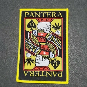 Pantera Band Woven Patch - Heavy Metal Music Emblem, Rock Fan Collectible, Guitarist Embroidered Badge, Iron on / Sew on