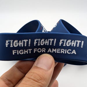 Donald Trump 2024 Shooting Fight! Fight! Fight! Wristband Silicone Bracelet | MAGA Support Gear, Political Fan Accessories, Election Merch