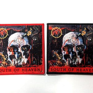 Slayer 'South of Heaven' Premium Woven Printed Patch - Thrash Metal Band Emblem, Heavy Metal Collectible, Music Fan Badge