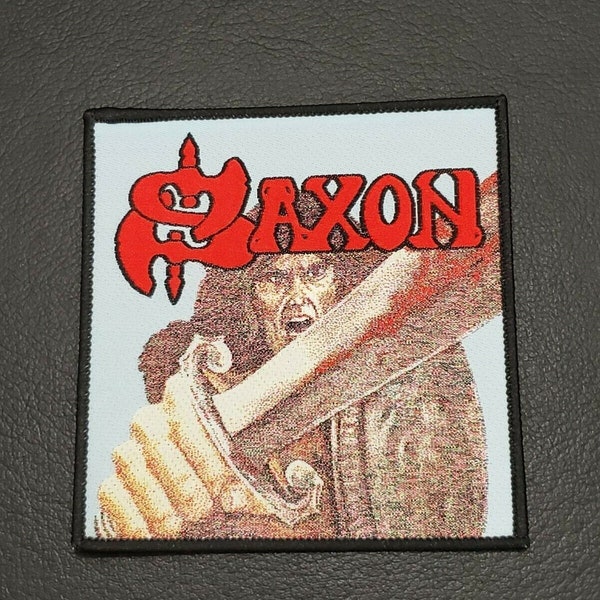 SAXON Self-Titled Woven Patch - Embroidered Heavy Metal Band Emblem, Classic Rock Collector’s Item