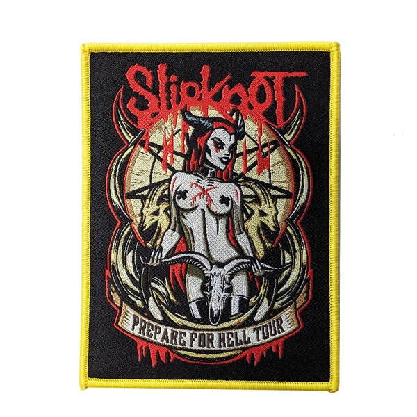 Slipknot Premium Art "Prepare For Hell Tour" Woven Patch - Heavy Metal Band Emblem, Fan Collectible, Rock Music Unique Arts Badge