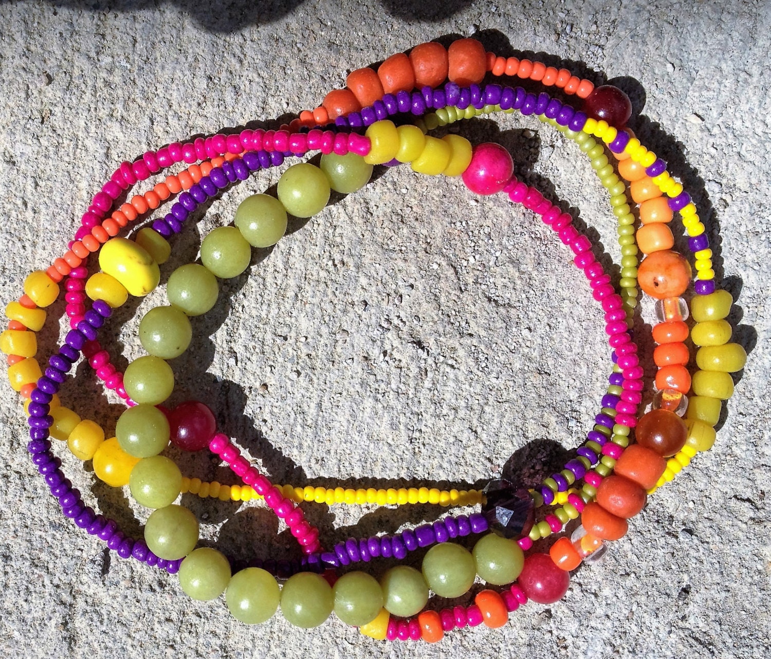 festival bracelet 5 layers 4 wrap anklet long or short Etsy