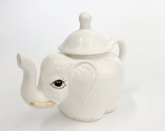 Théière Ancienne En Terre Cuite Céladon - Éléphant, Déco Zen Asiatique (Thaïlande ?)