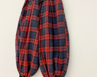 TBPR 23S/S WAVY PLAID BALLOON PANTS