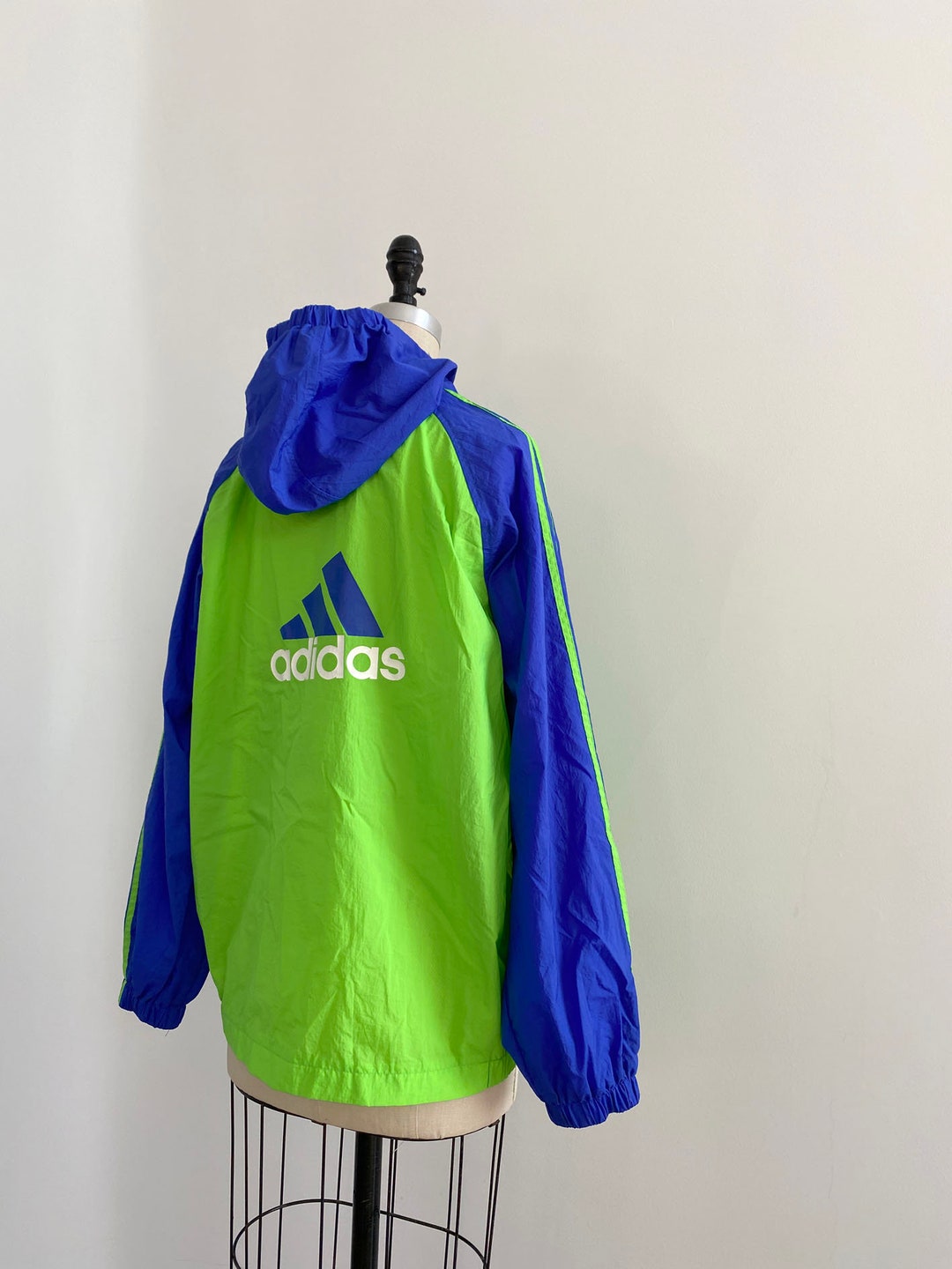 90s Vintage Adidas Neon Rave Jacket - Etsy