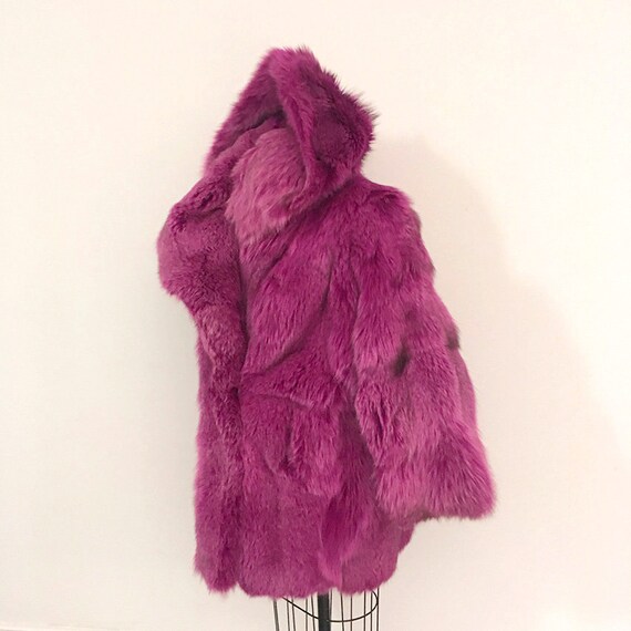80s Vintage PATRICK KELLY Pink Fox fur coat - Gem