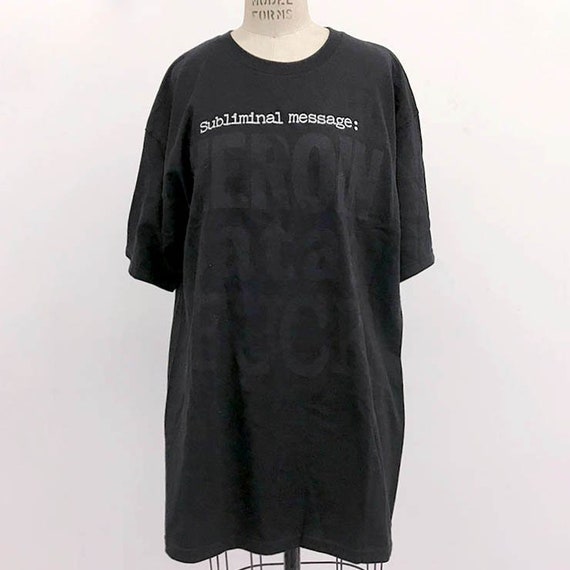 90s Vintage ANARCHIC ADJUSTMENT Heroin shirt : subliminal massage