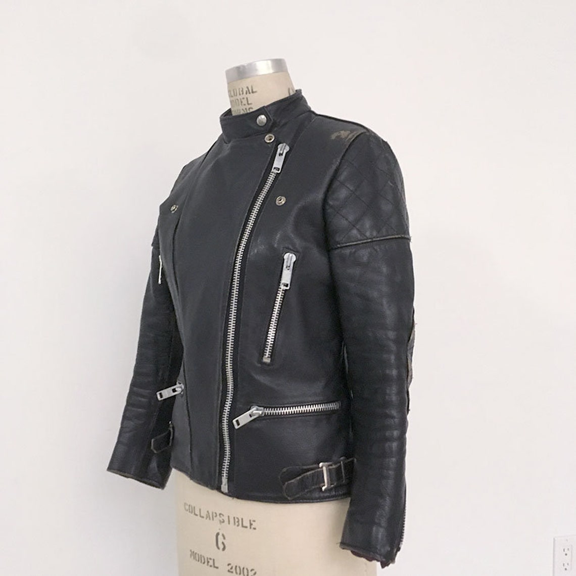 70s Vintage WOLF Leathers London Leather Biker Jacket / Cafe - Etsy