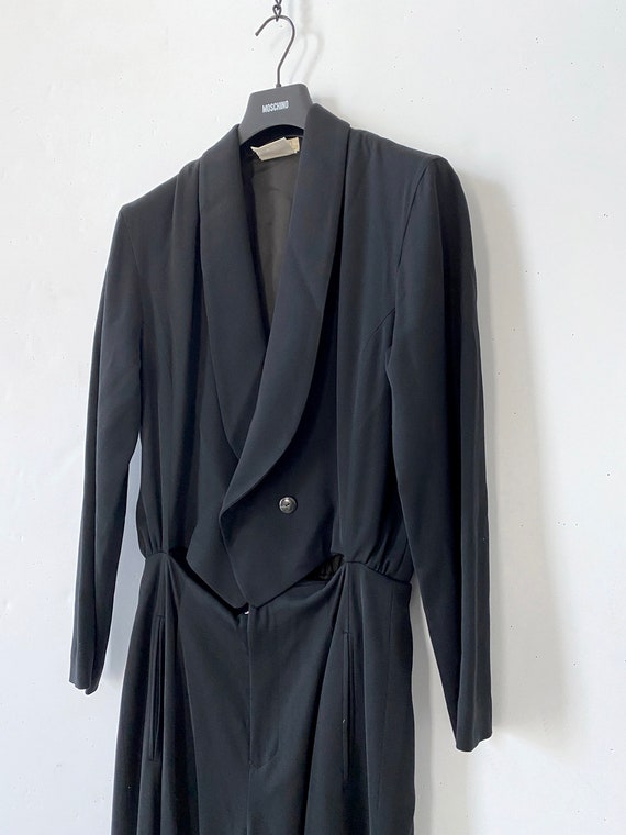 80s Vintage Matsuda Black Drape Jumpsuit : avant g