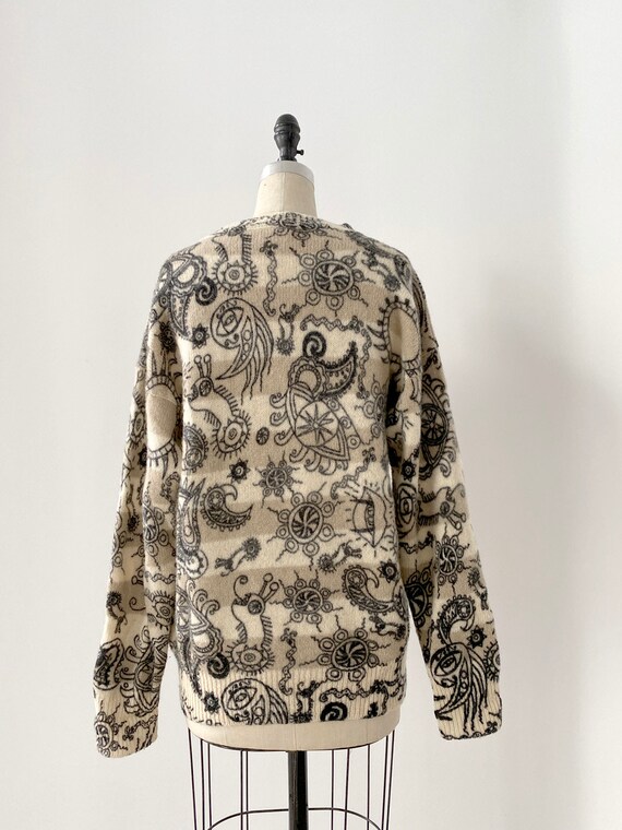 90s Vintage Psychedelic Print Knit shirt - image 3