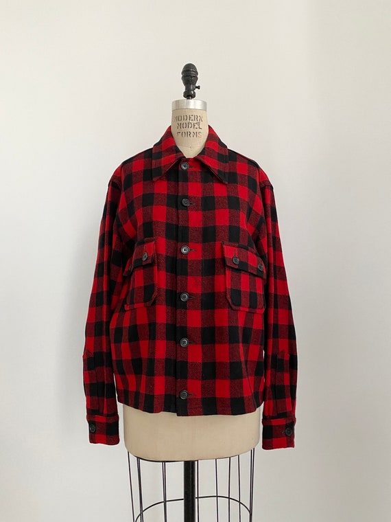 50s Vintage Wool Hunter Plaid Jacket - image 1