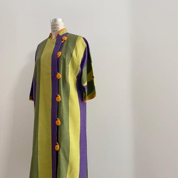 60s Vintage Multi stripes dress