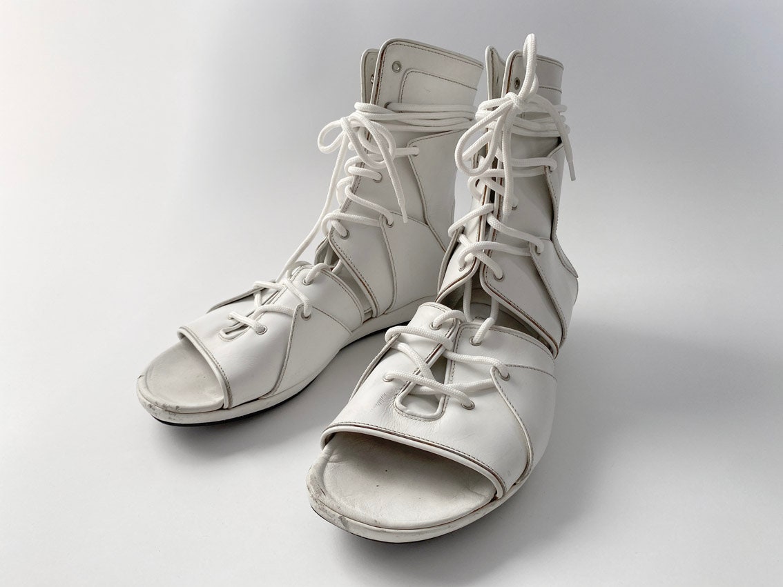 Raf Simons, 00s Vintage Raf Simons White Gladiator boots