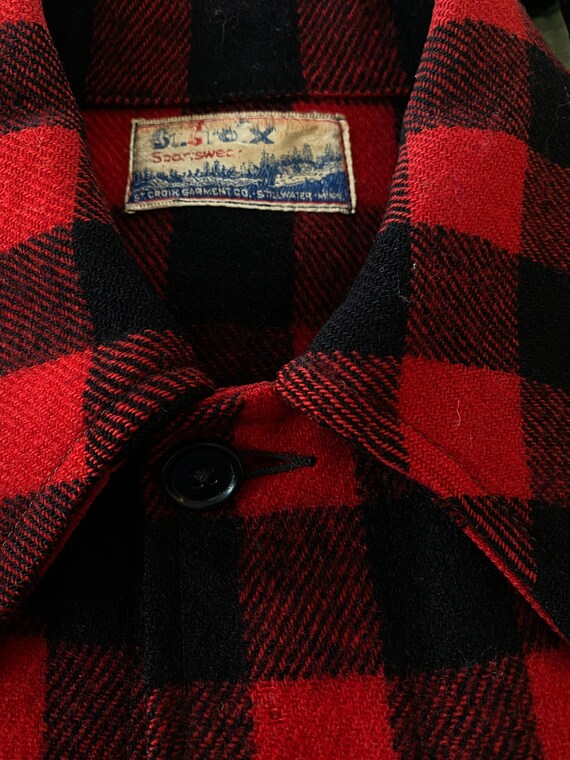 50s Vintage Wool Hunter Plaid Jacket - image 4