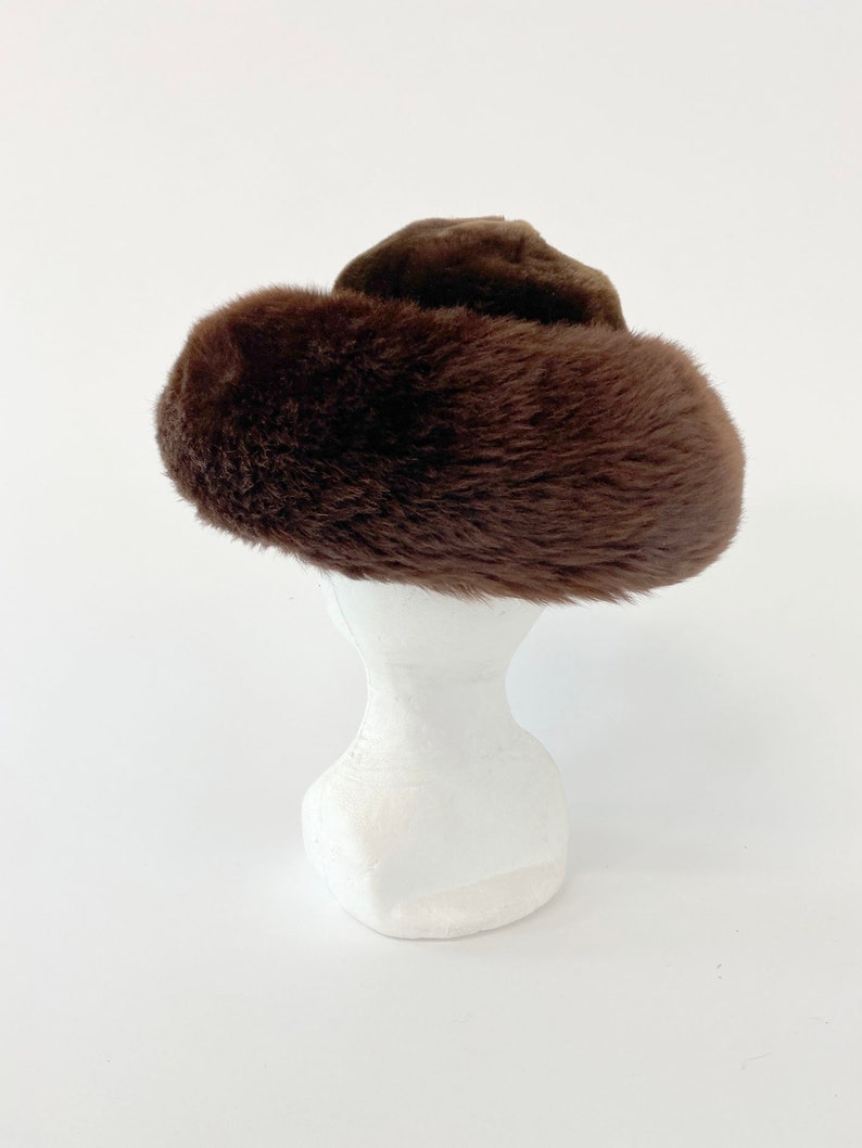 60s Vintage Italian Fur leather mountain hat image 3