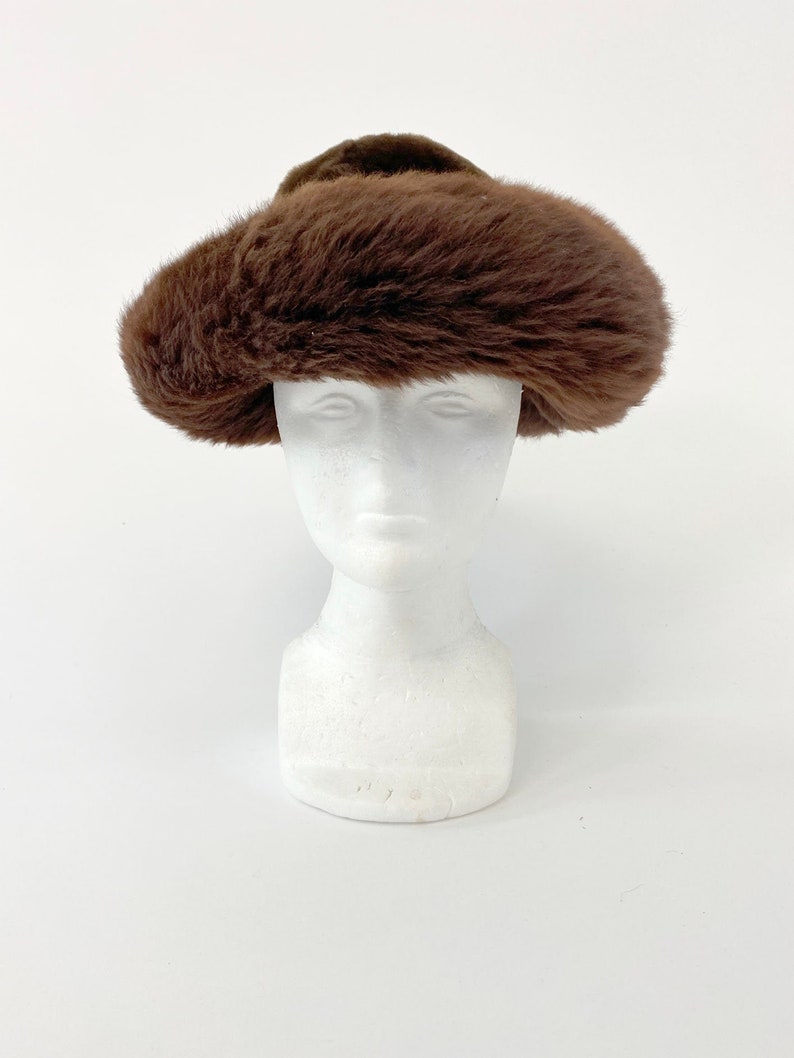 60s Vintage Italian Fur leather mountain hat image 2