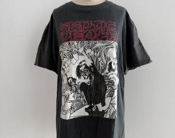 Vintage 1990 Pushead Bird's Eye Septic Death T Shirt M-L / 1990s