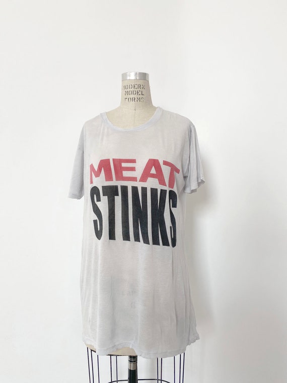 00s Obesity + Speed Meat Stinks thin T-shirt : pun