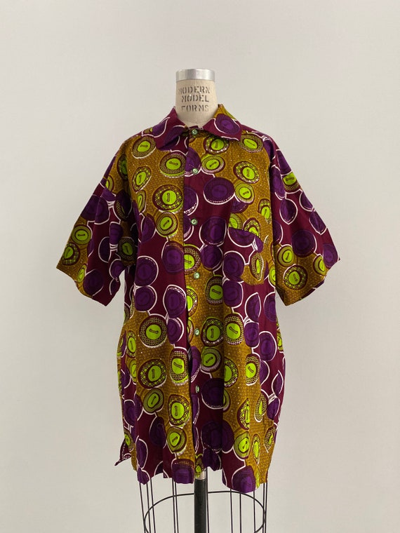 90s Vintage African Textile shirt
